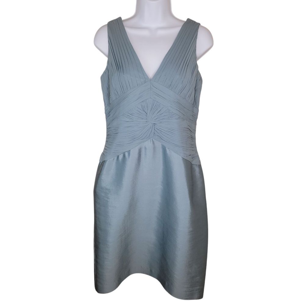 Adrianna Papell Sleeveless Grecian Style V-Neck Silk Dress Size 10